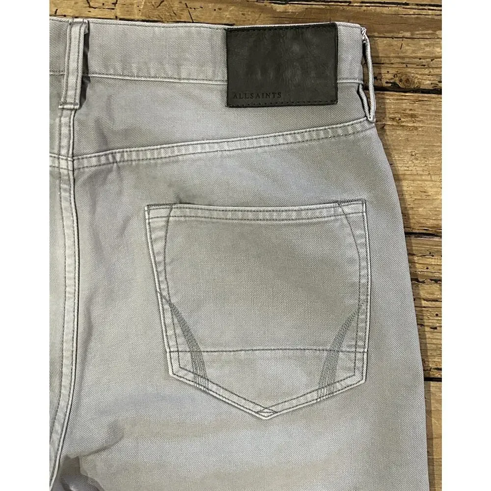 All Saints Men’s Size 31 Light Gray Denim Shorts